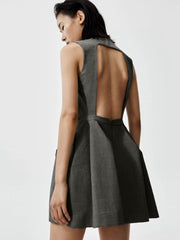 Cutout Backless Panel Dress Without Belt