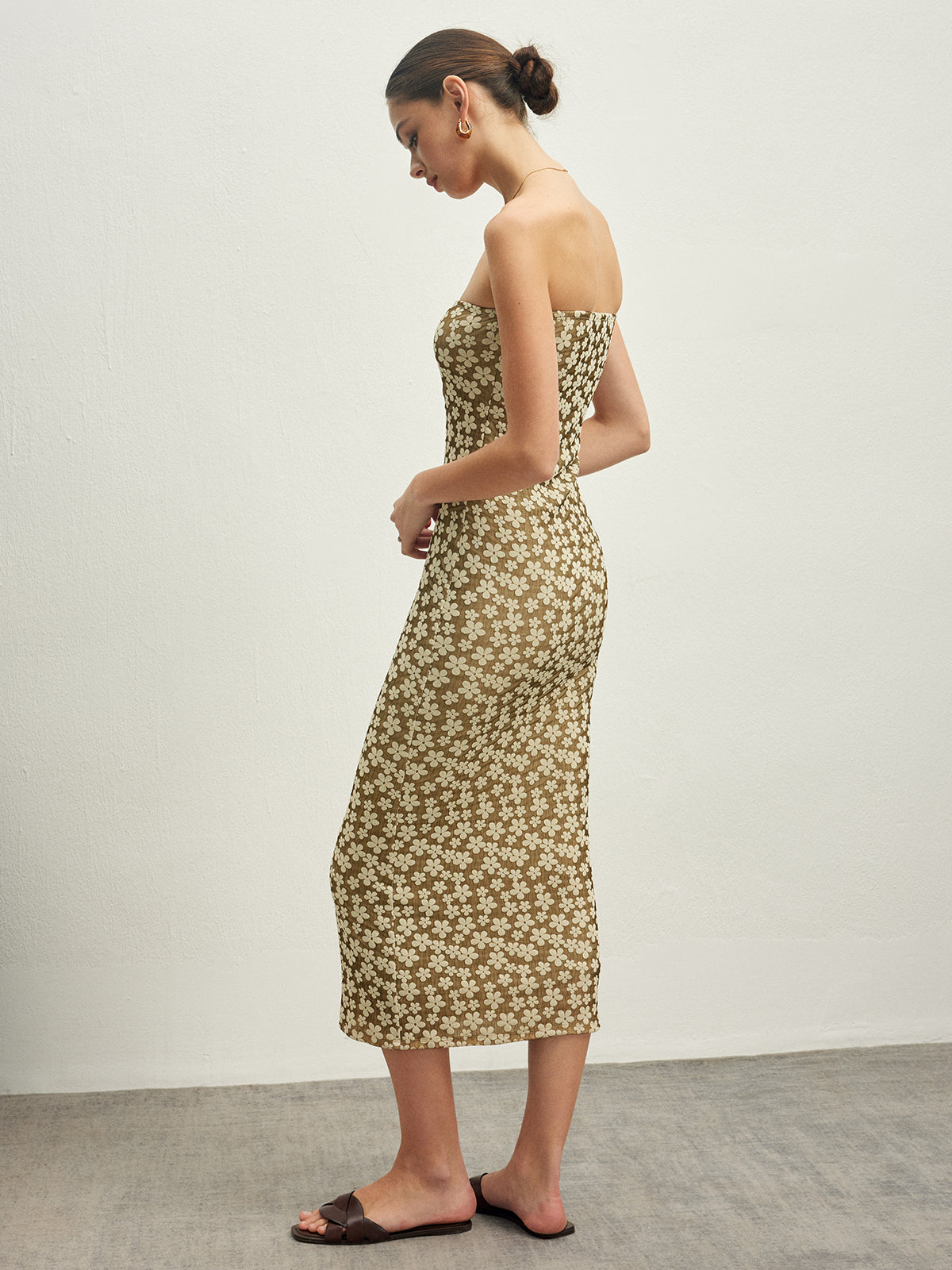 Mechanism Knitting Floral Tube Dress