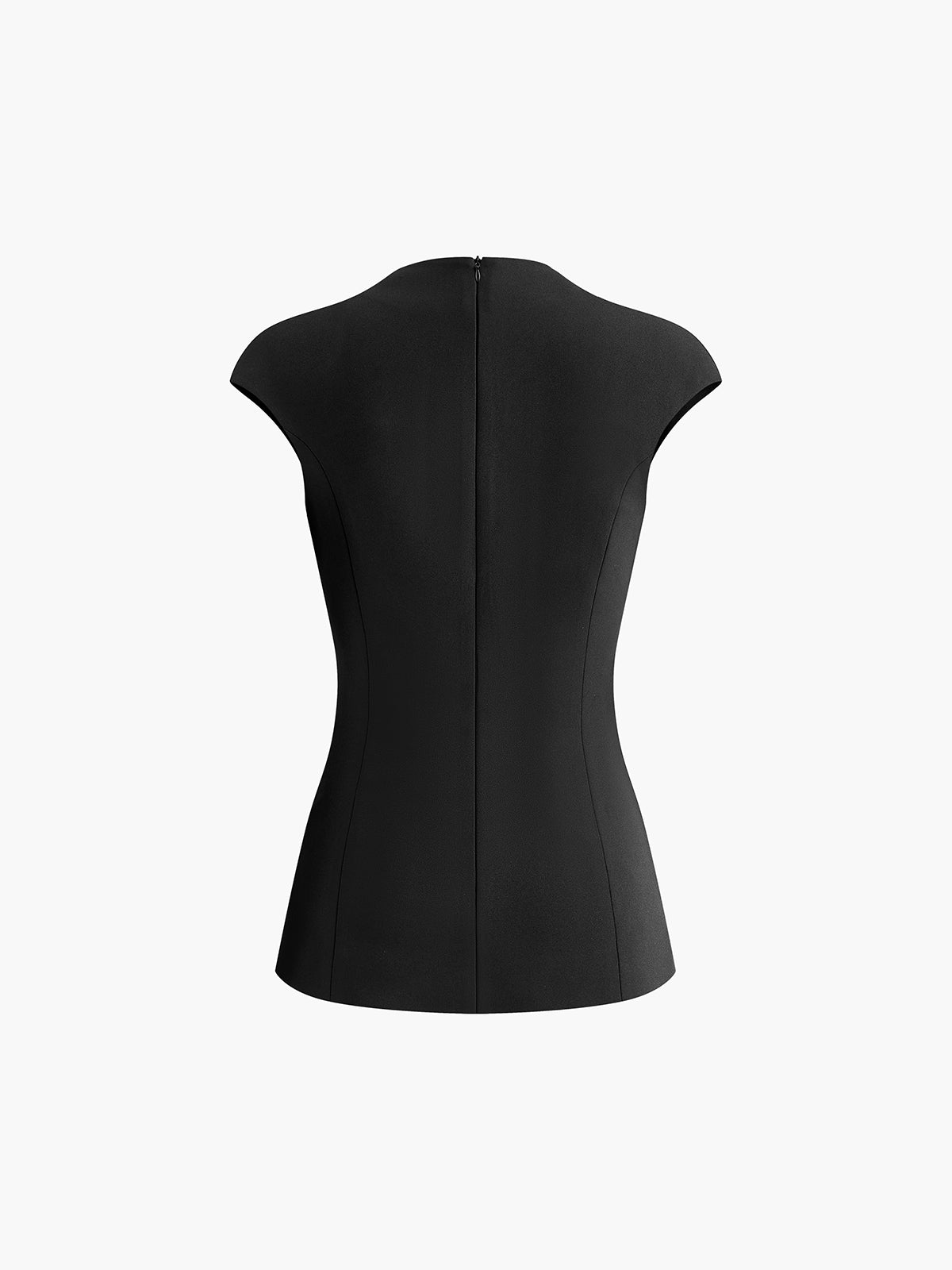 Minimalist Piping Corset Zipper Blouse