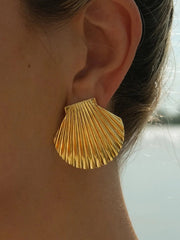 Golden Shell Stud Earrings