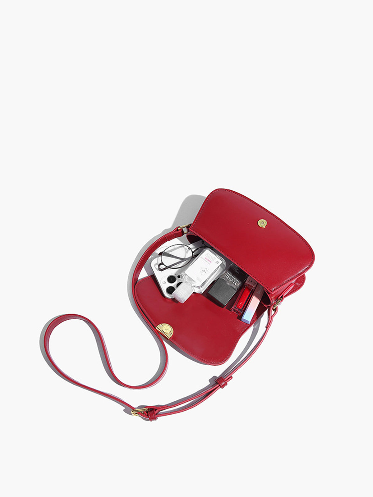 Soft Buckle Glossy Crossbody Bag