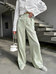 Elastic Waist Wide-Leg Pants