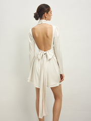 Bow Knotted Backless Cutout Dress