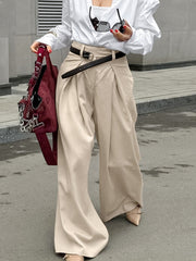 Pleated Draped Baggy Pants Without Belt