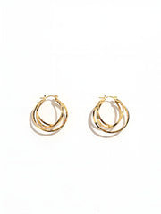 Triple Layered Golden Hoop Earrings