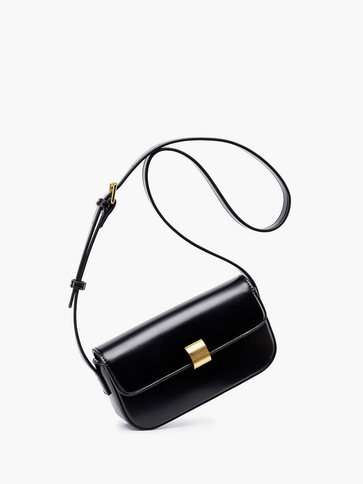 Glossy Buckle Clutch & Shoulder Bag