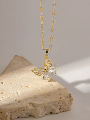 Golden Radiance Butterfly Necklace