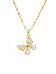 Golden Radiance Butterfly Necklace