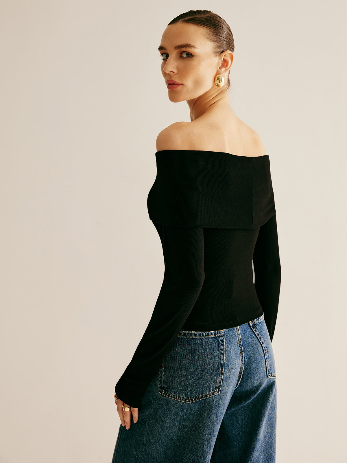 Off Shoulder Asymmetrical Blouse