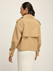 Breasted Lapel Trench Coat