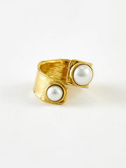 Golden Tunnel Pearl Open Ring