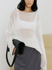 Contrast Trim Sim-Sheer Sweater