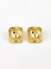 Square Texture Stud Earrings