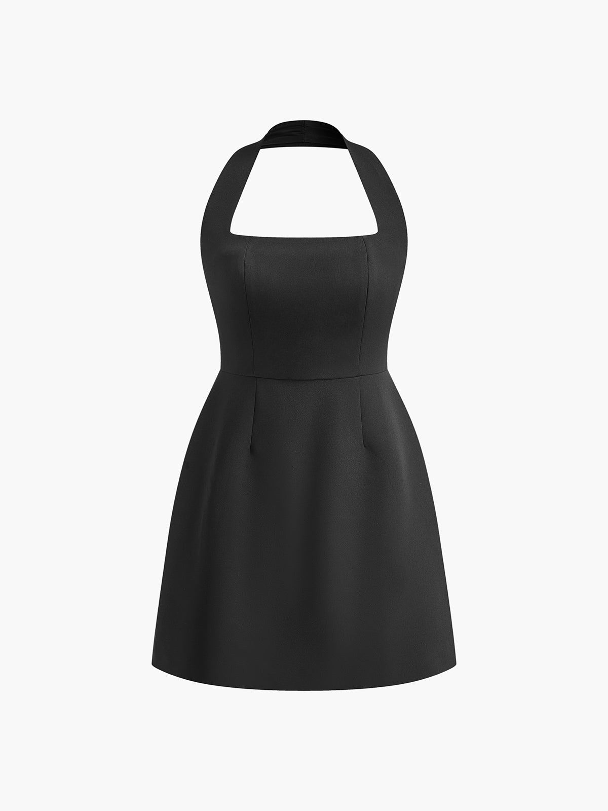 Sexy Halter Solid Dress