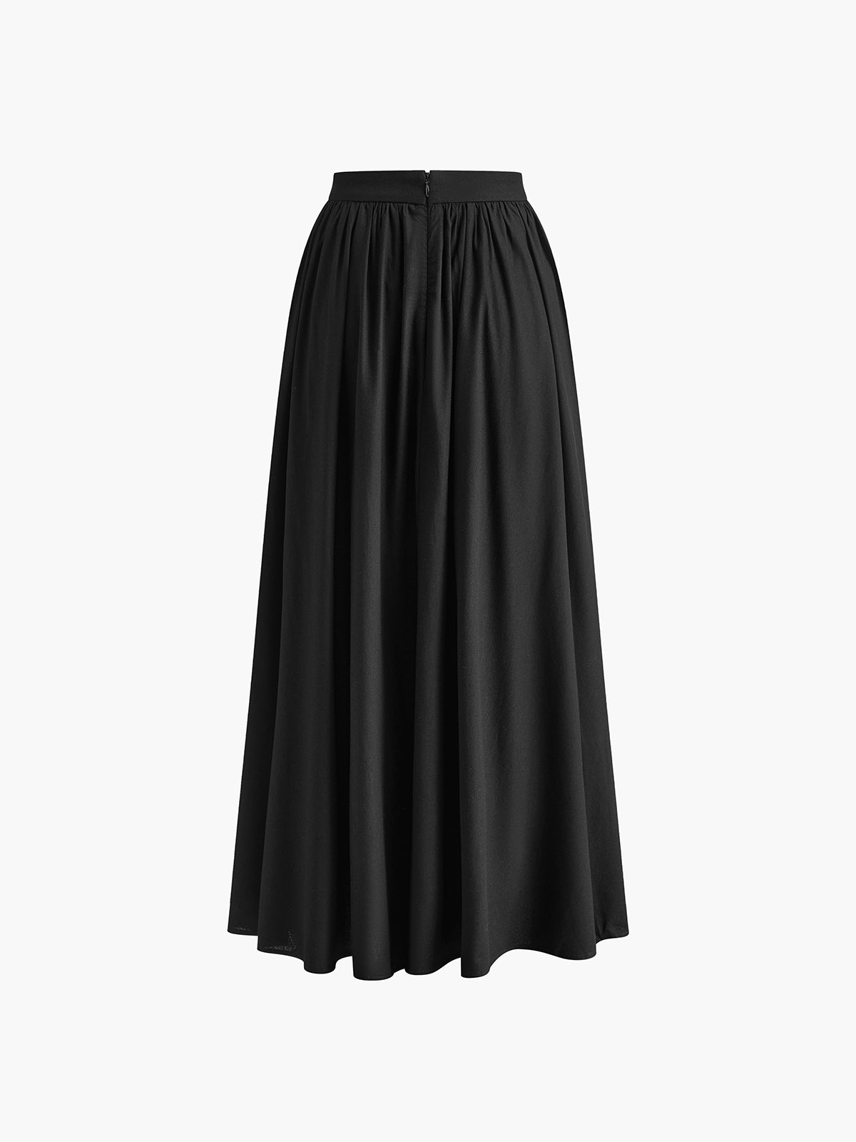 Linen Pleated Maxi Skirt