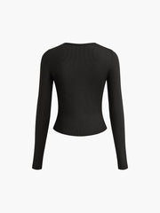 O-Ring Cutout Long Sleeve T-Shirt