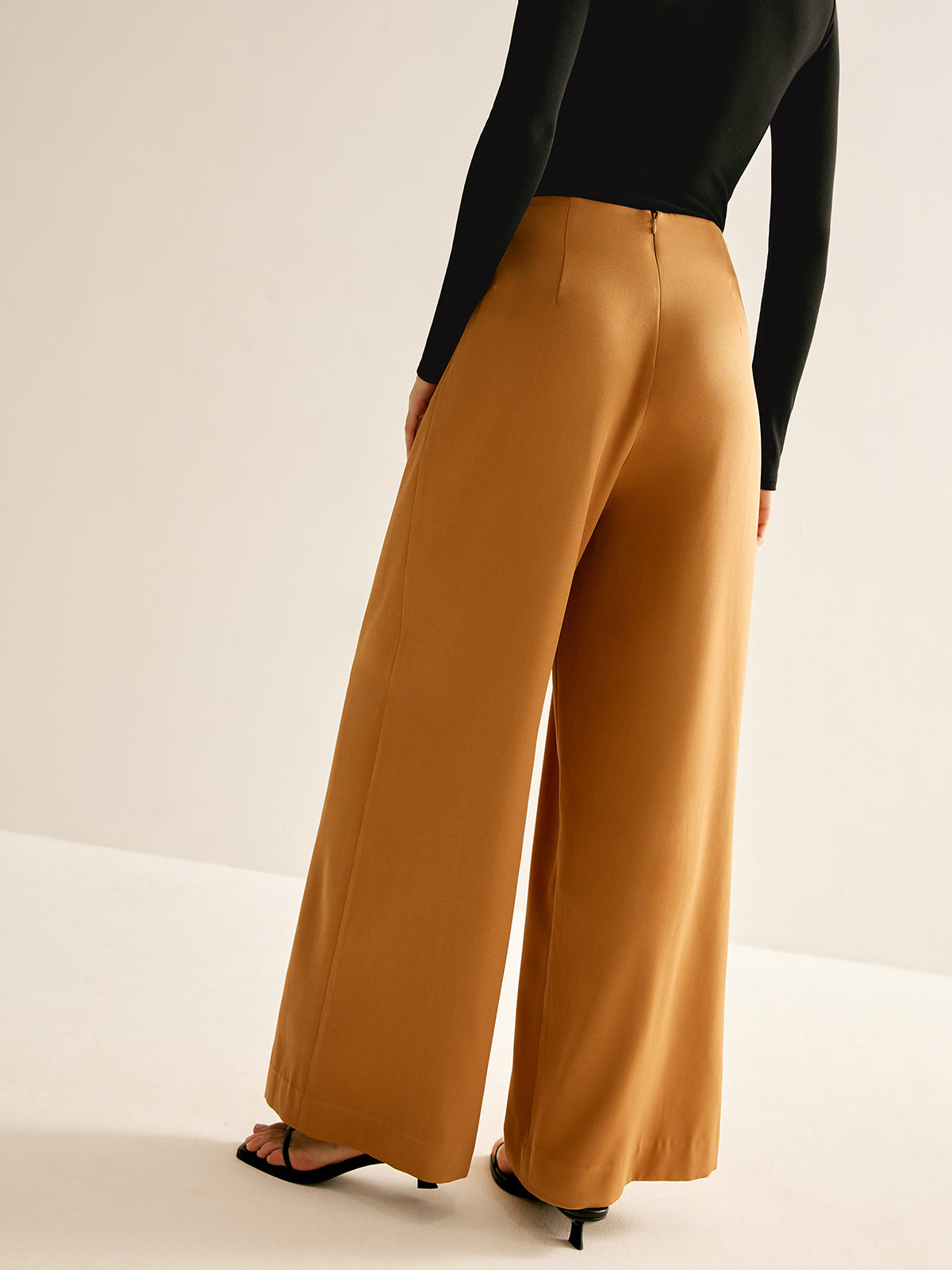 Metal-Detail Straight Pants