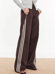 Striped Patchwork Elastic Waist Pants