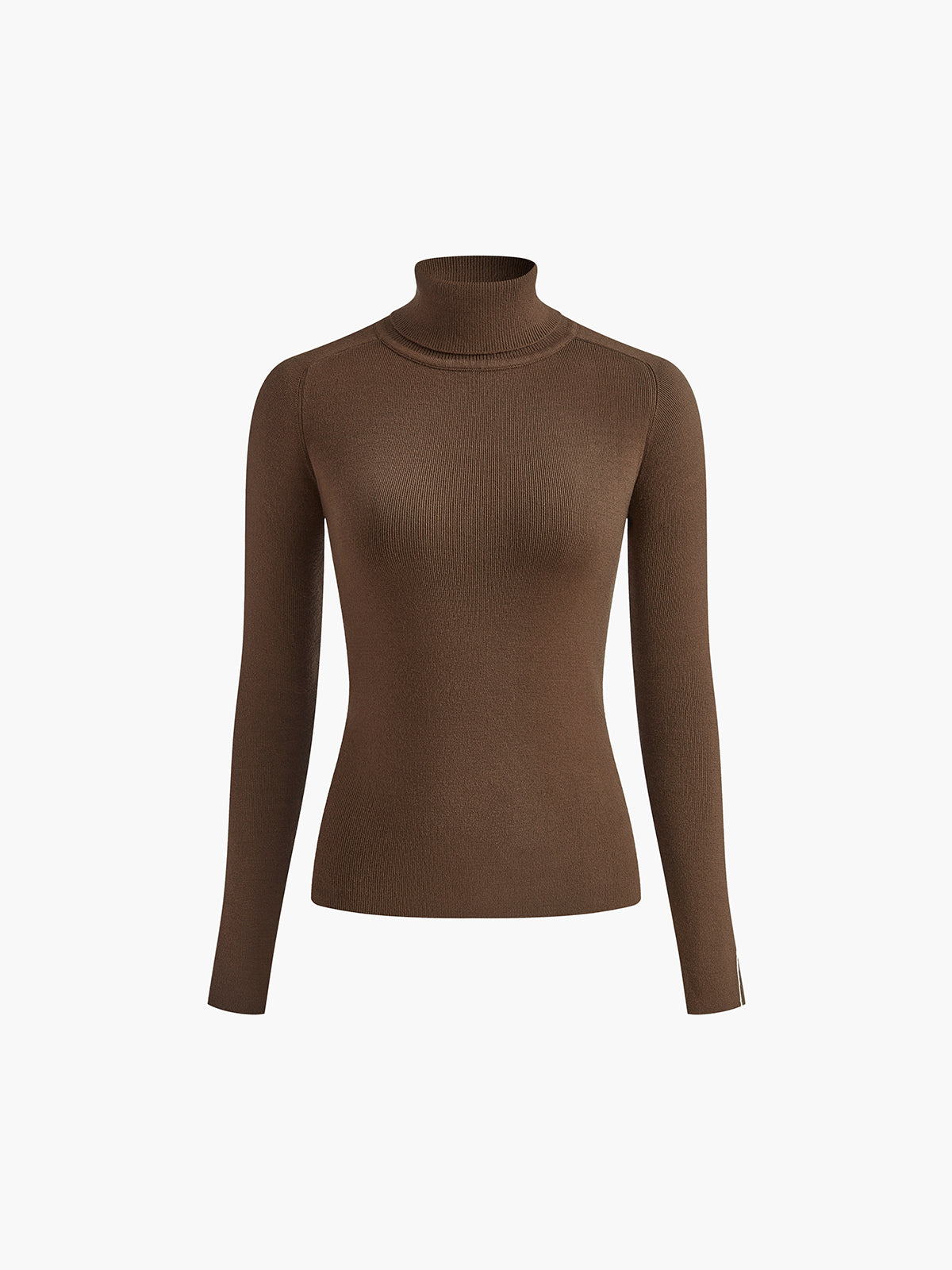 Contrast Piping Turtleneck Sweater