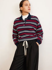 Retro Striped Polo T-Shirt