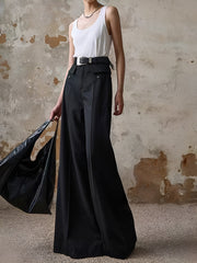 High-Waist Piping Bell Pants Without Belt