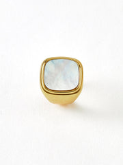 Square Shell Signet Ring