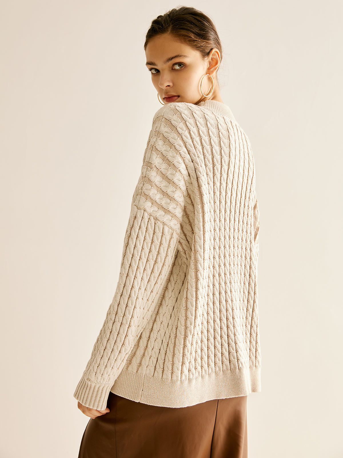 Minimalist Plain Cable Sweater