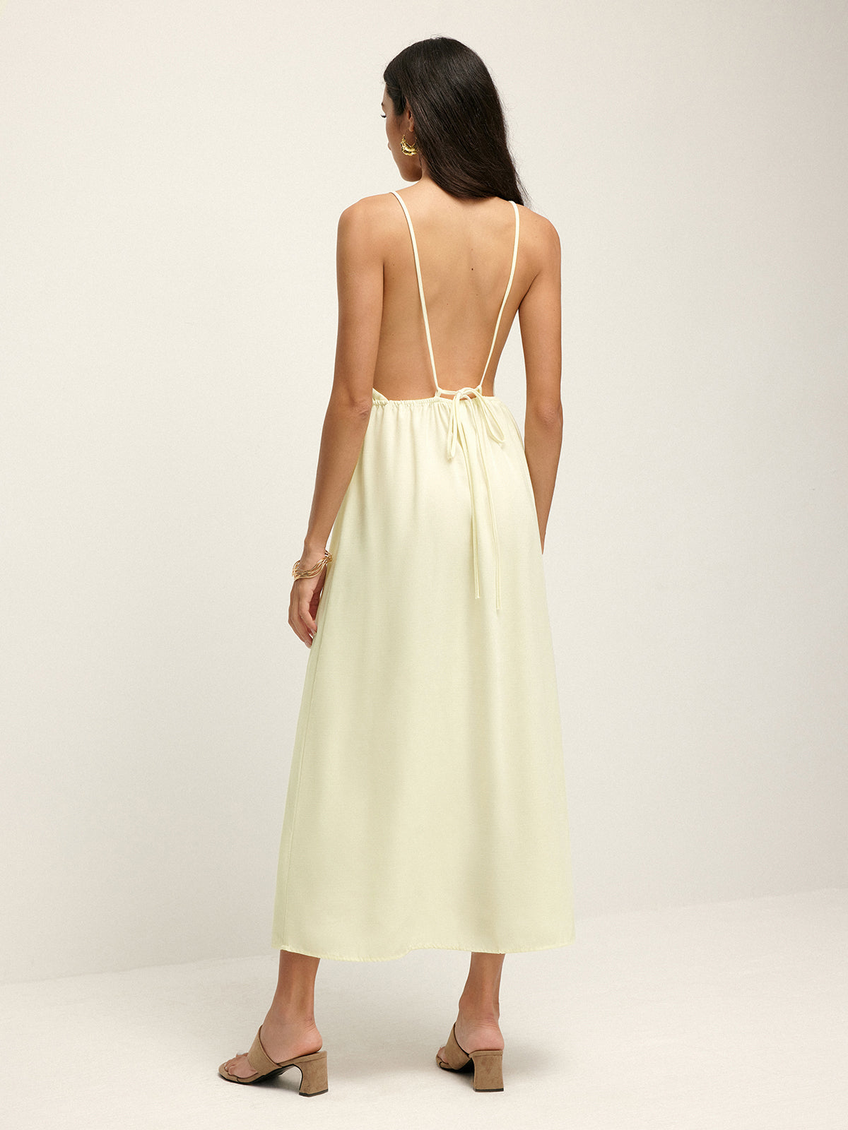 Minimalist Tie Open Back Cami Dress