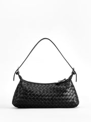 Plain Woven Buckle Shoulder Bag