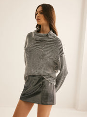 Pinstripe Turtleneck Sweater