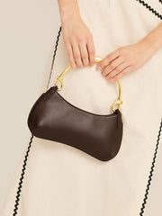 Metal-Handle Zipper Armpit Bag