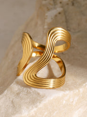 Irregular Ripple Open Ring