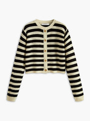 Striped Stretch Breasted Cardigan