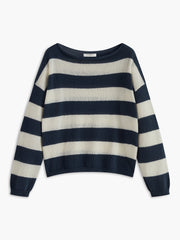 Crew Neck Striped Soft Sweater