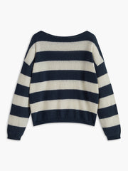 Crew Neck Striped Soft Sweater