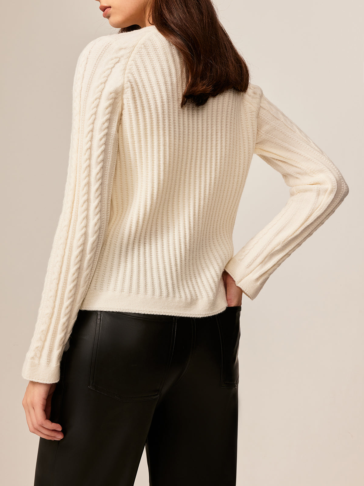 Ivory Cable Knit Cardigan