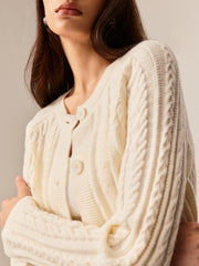 Ivory Cable Knit Cardigan