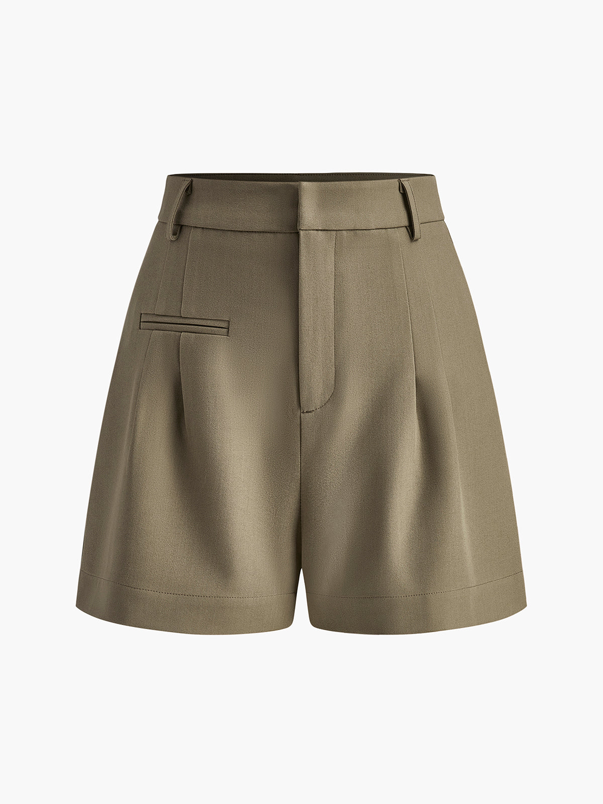 Casual Mid Waist Shorts Without Belt