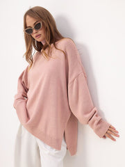 Turtleneck Split Oversized Sweater