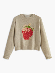 Crew Neck Strawberry Warm Sweater