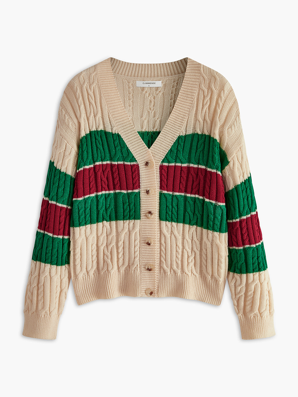 Color Block Cable-Knit Cardigan