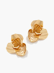 3D Golden Flower Earrings