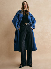 Cotton Belted Denim Trench Coat