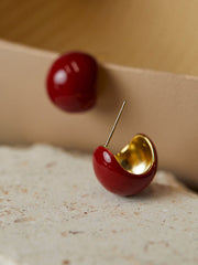 Chunky Cherry Hoop Earrings