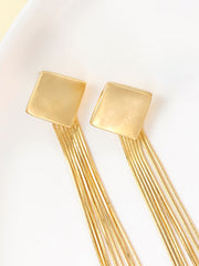 Frosted Rhombic Tassel Earrings