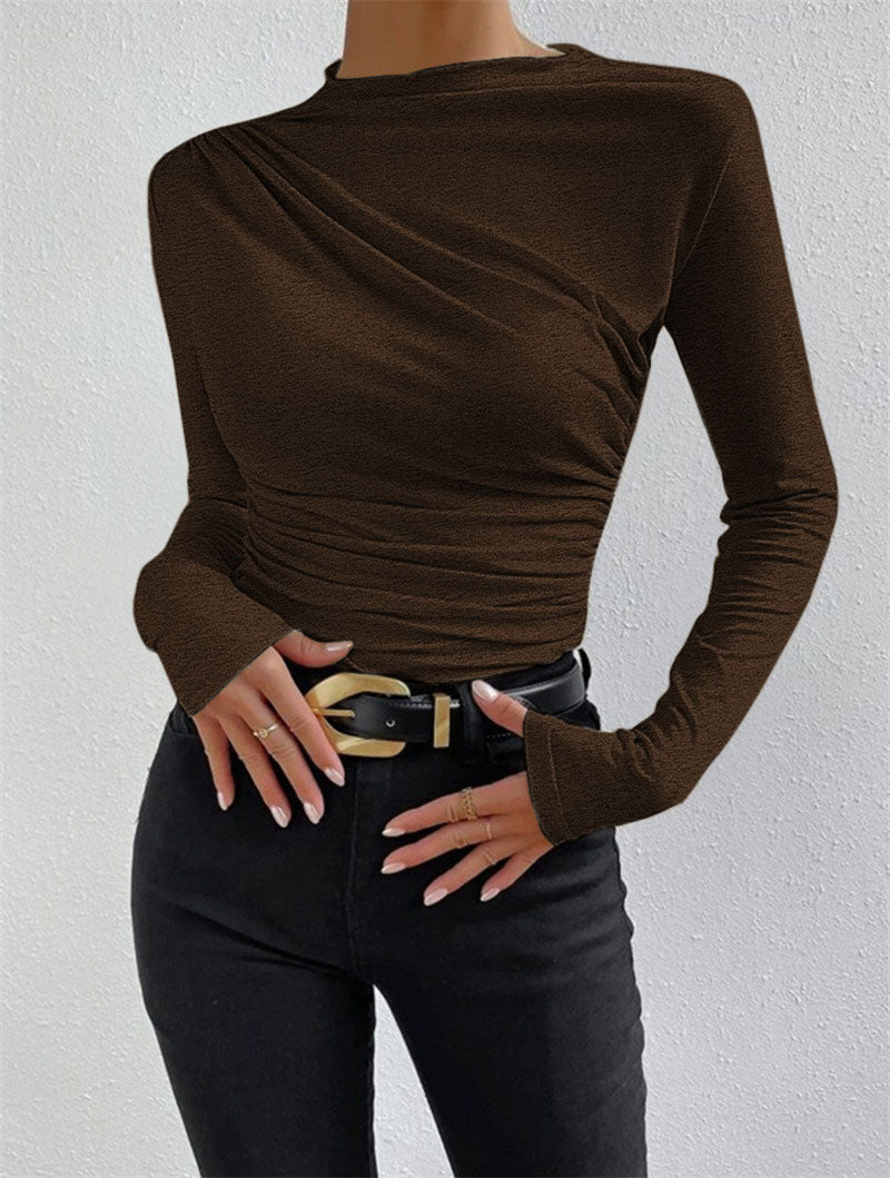 Ruching Long Sleeve Shirt