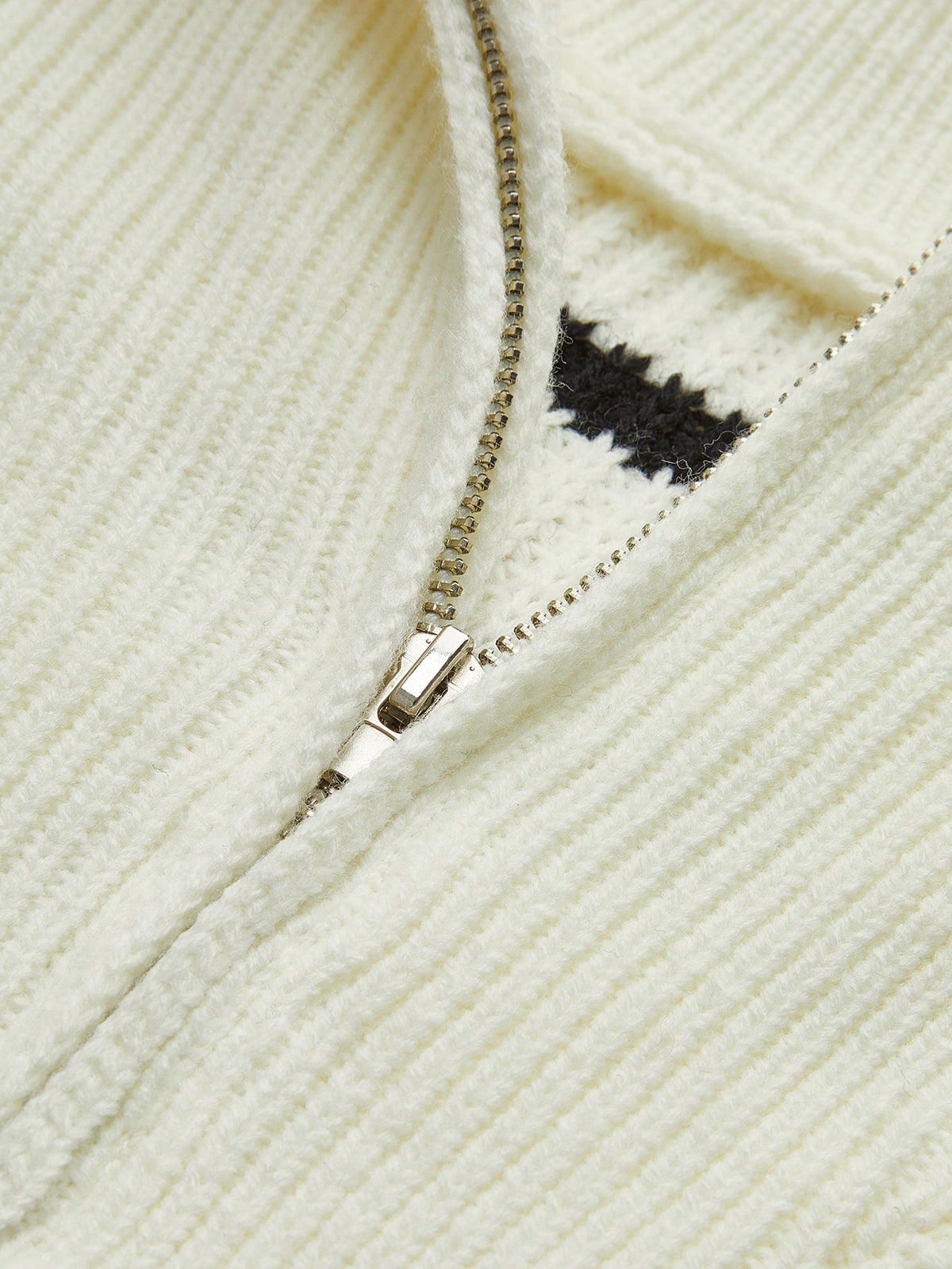 Striped Panel Zipper Pullover Sweater