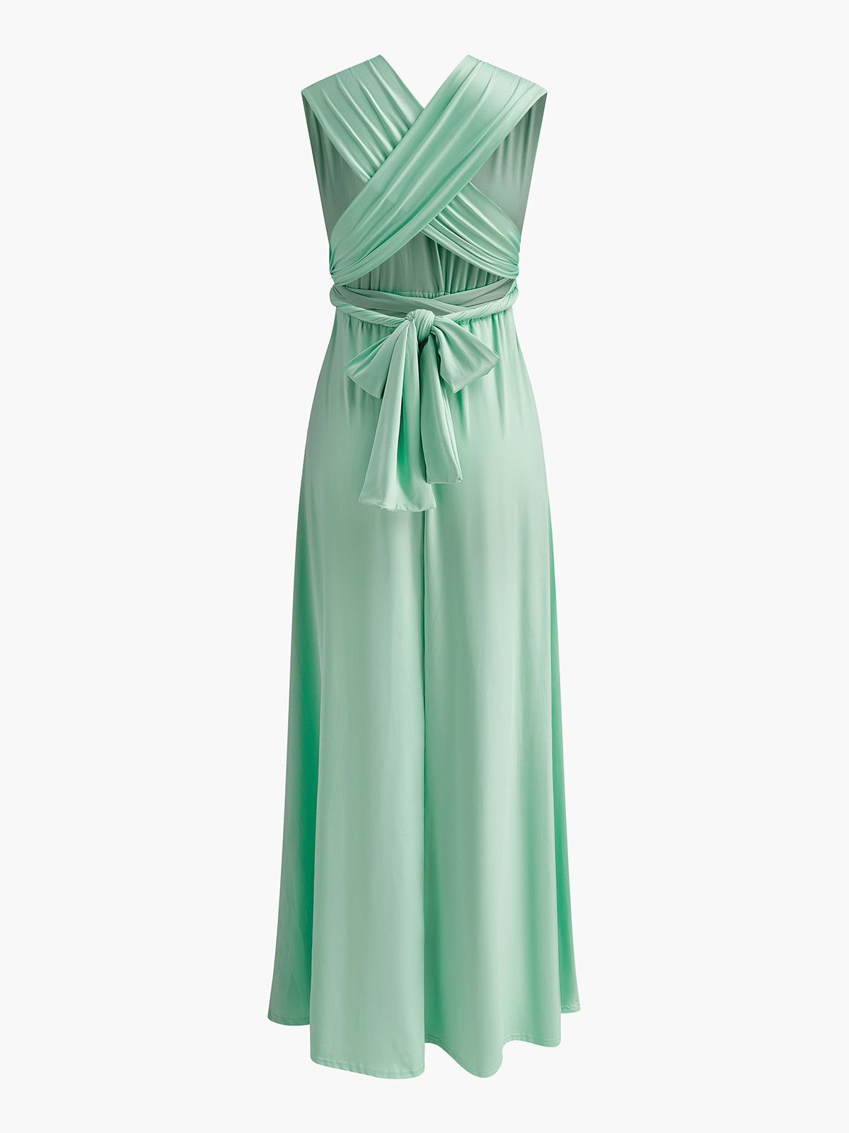 Elegant Cross Back Belted Pleated Dress