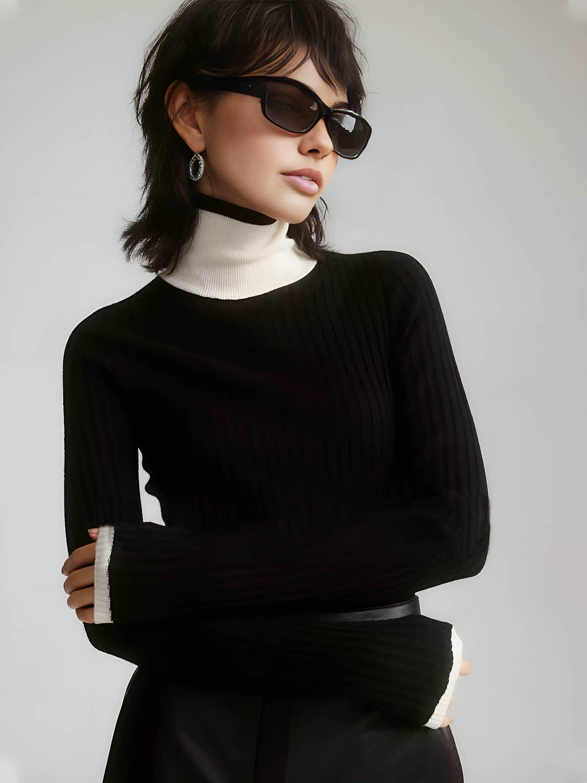 Color Block Slim Cozy Sweater