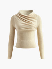 Plain Ruched Sweater